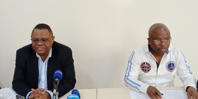 Les Responsables de PCQVP, à gauche Christian Mounzeo et à droite Brice Mackosso