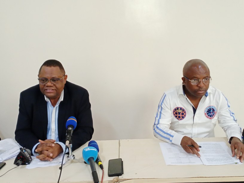 Les Responsables de PCQVP, à gauche Christian Mounzeo et à droite Brice Mackosso